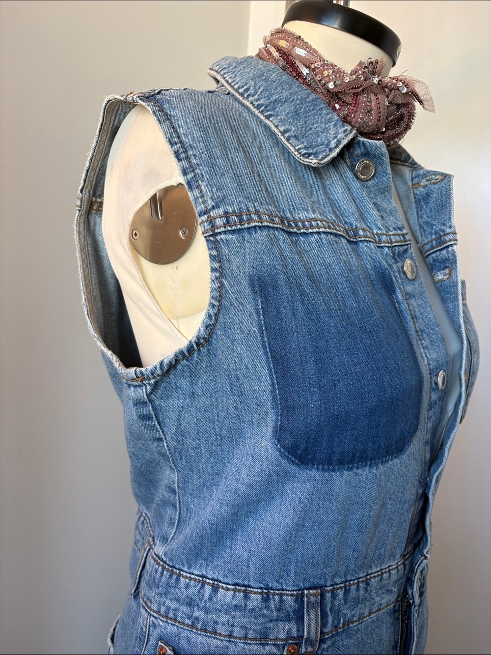 Zara Blue Denim Midi Dress - Picture 4 of 12